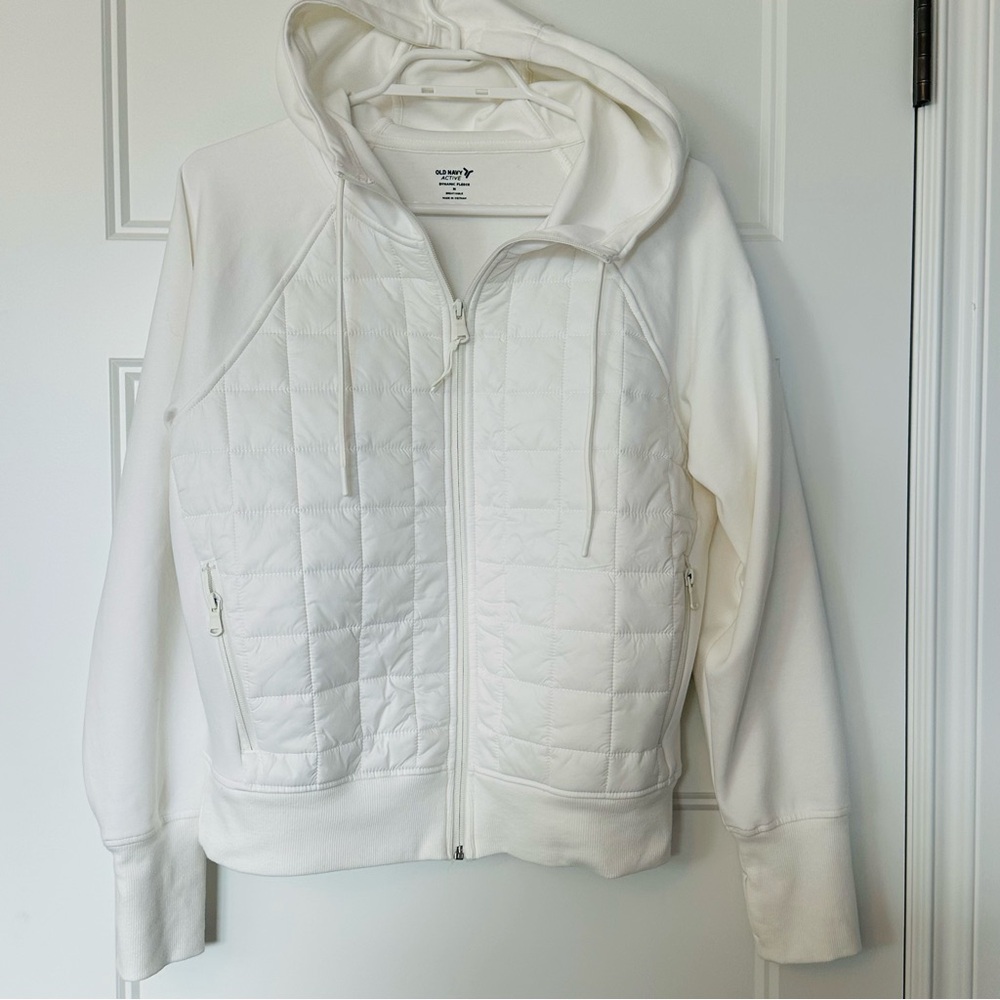 Old Navy White Puffer Jacket with Hood